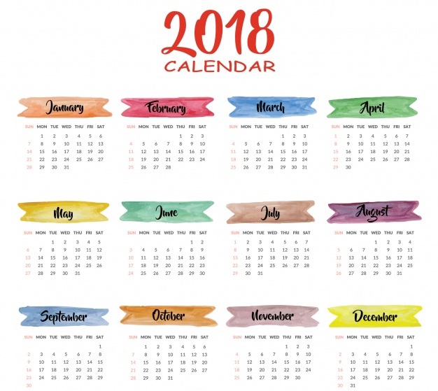 Calendario 2018: fissati alcuni appuntamenti