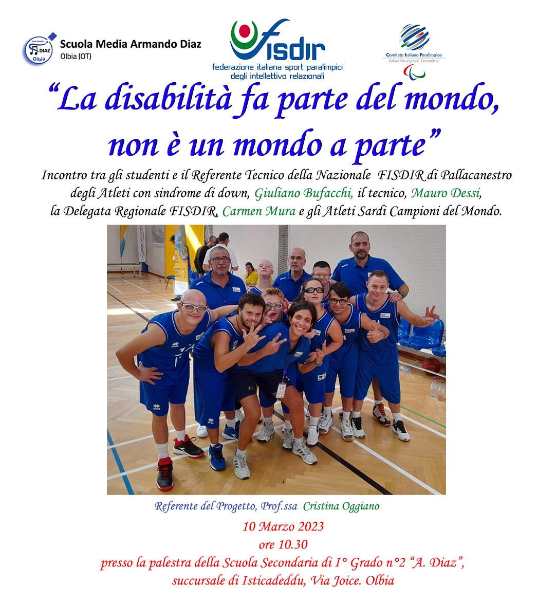 Fisdir Sardegna, ad Olbia il convegno su sport e inclusione insieme agli Azzurri del basket II2